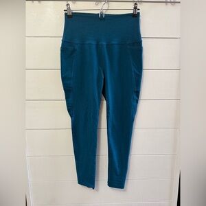 Beyond Yoga Spacedye Out of Pocket High Waisted Midi Legging Teal Large